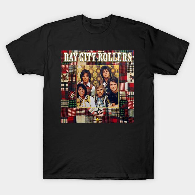 Men Black Print T-shirt Bay City Rollers No-Cut Transfer Paper Print Cotton Tshirt S чёрный