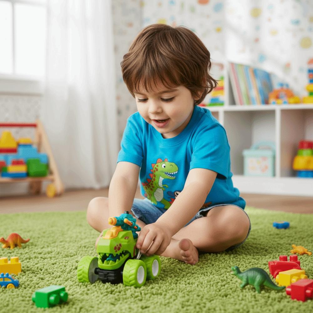 Inertial Sliding Dinosaur Car Toy Cartoon Design Deformation Car Toy Action Collision Toy  Kids Toy