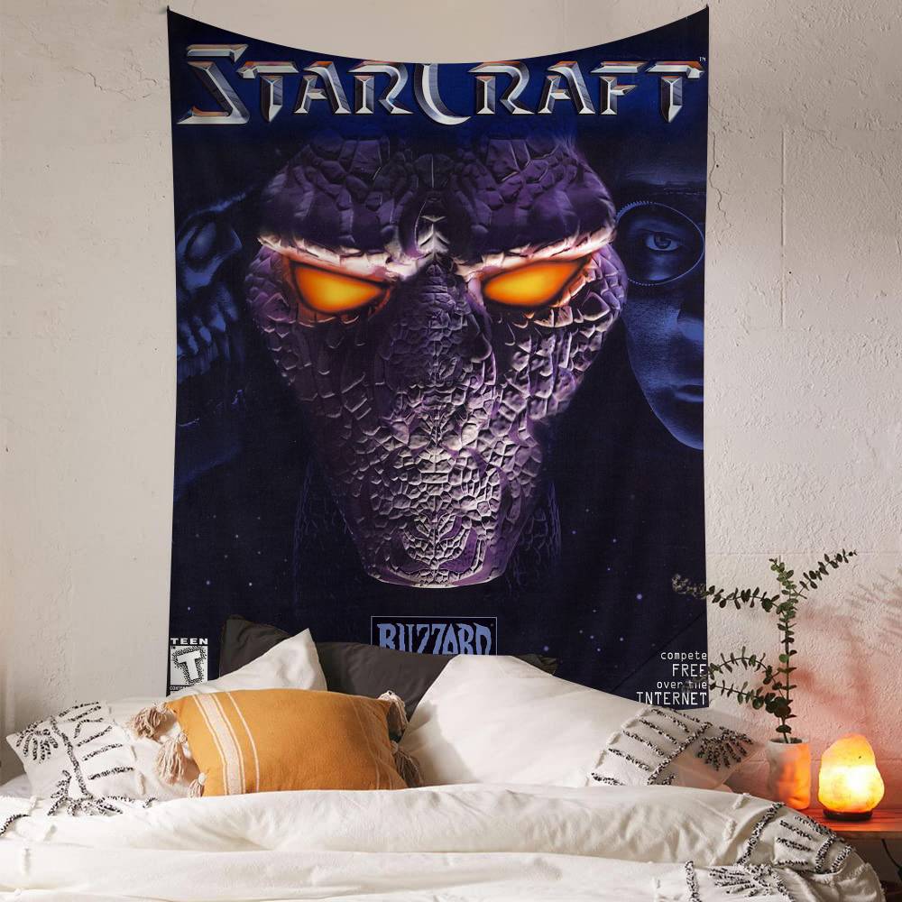 S-Starcraft 2 Chart Tapestry Art Science Fiction Room Home Decor Cheap Hippie Wall Hanging 100X70CM