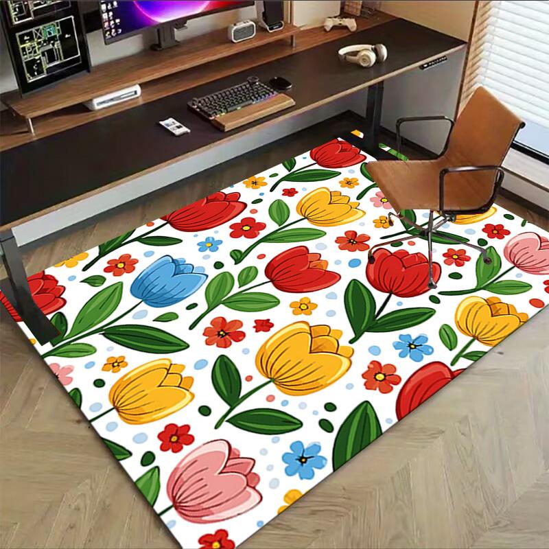 1PC Tulip Flowers Extra Large Non-Slip Floor carpet, Office, family, bedroom, Studio - Large Area RugJ0333