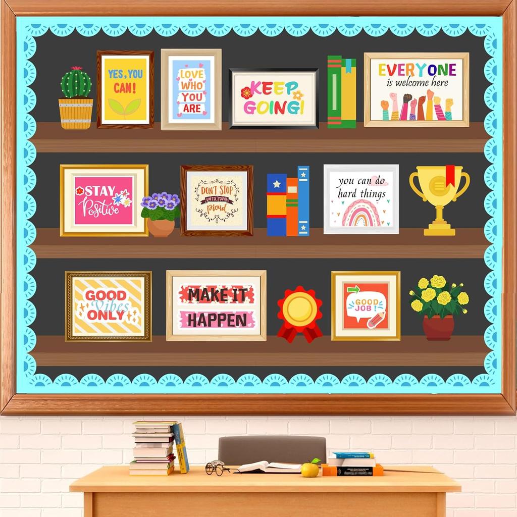 LioNergy Motivational Quotes Classroom Bulletin Board Kit Positive Mindset helves Bulletin Board Decoration piration Poster Cutouts Wall Door Décor