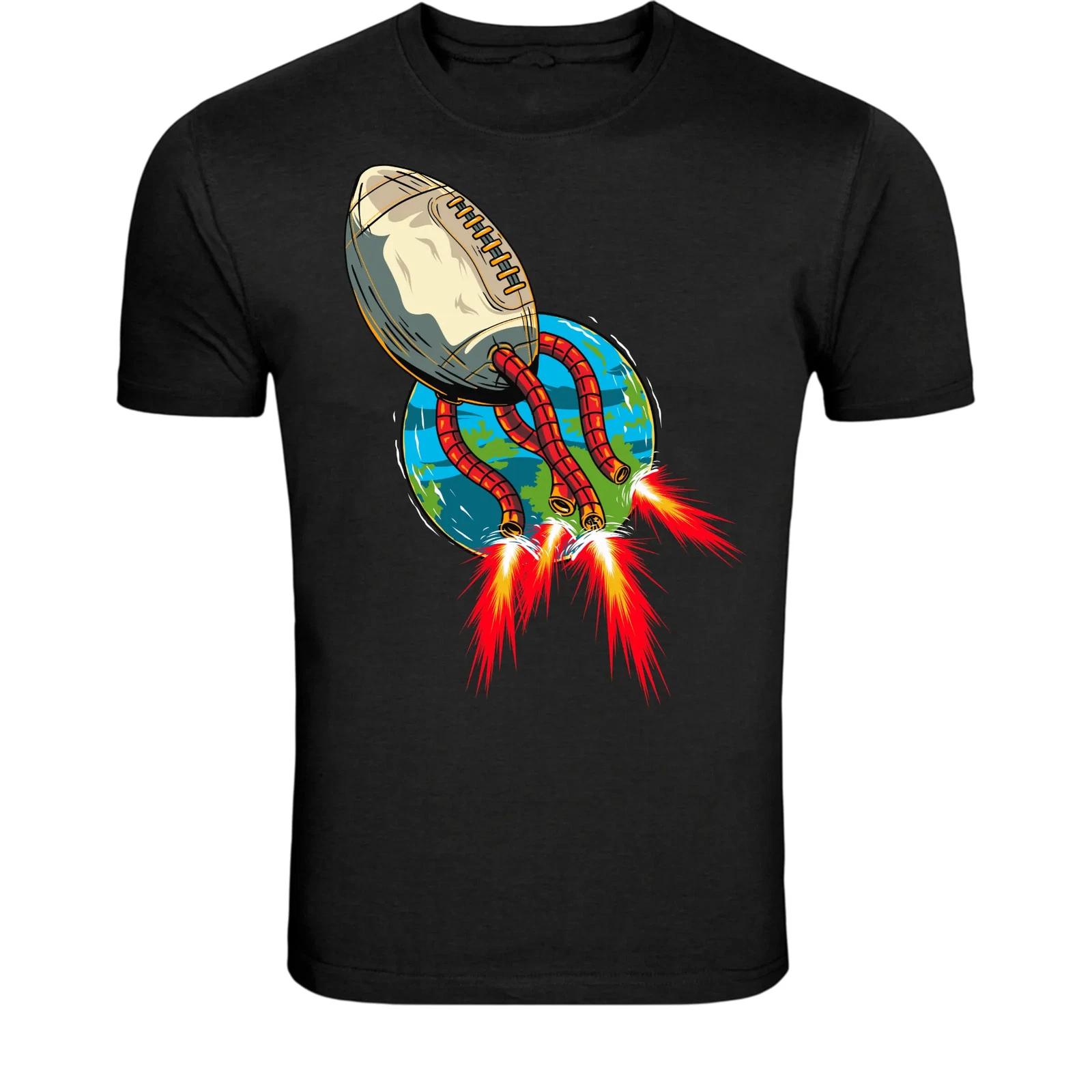Rocket Football Explosion T-Shirt - Funny Sports Power Rocket XS
