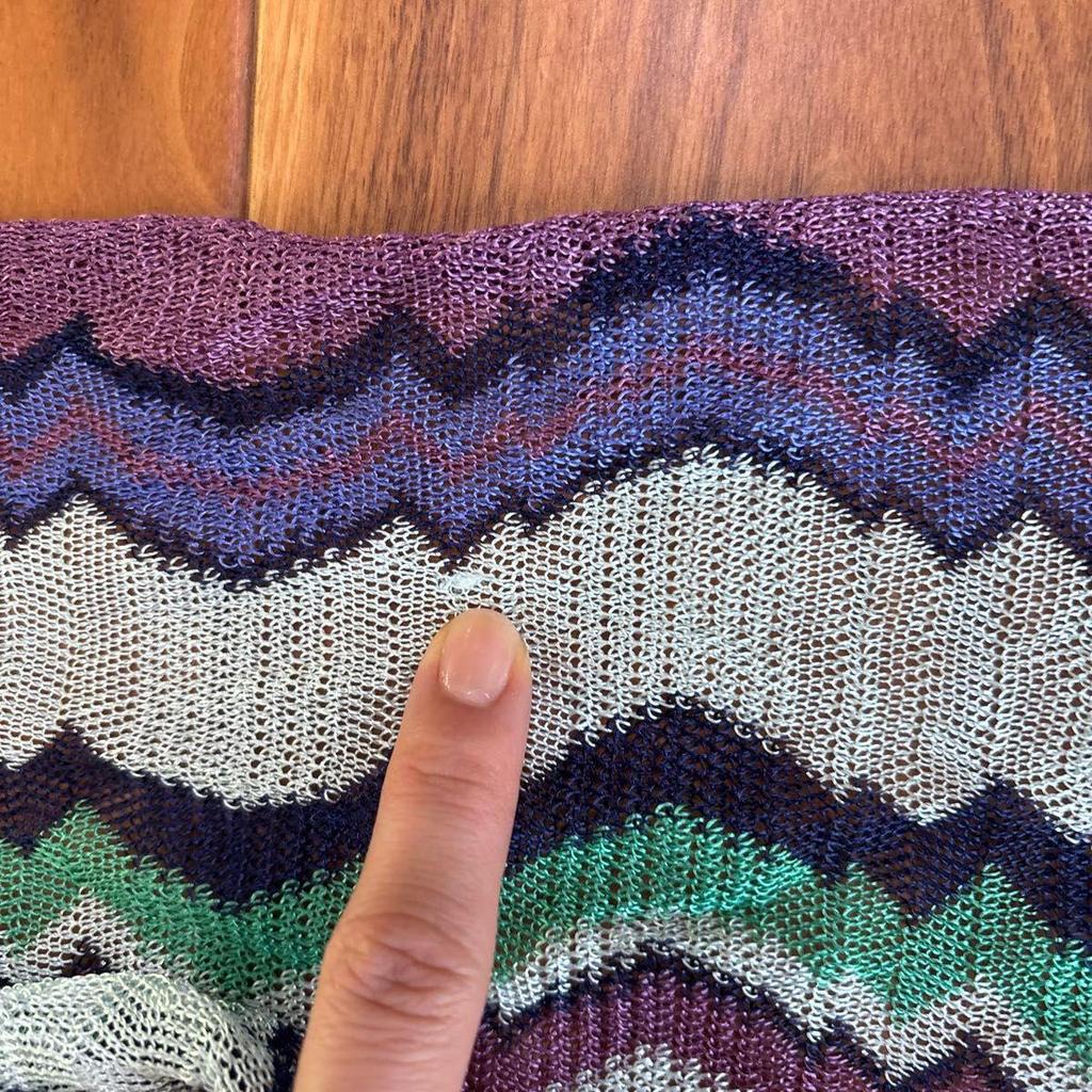 Used Large Format Long MISSONI Multicolor Striped Stole Scarf Shawl Fringe Etro