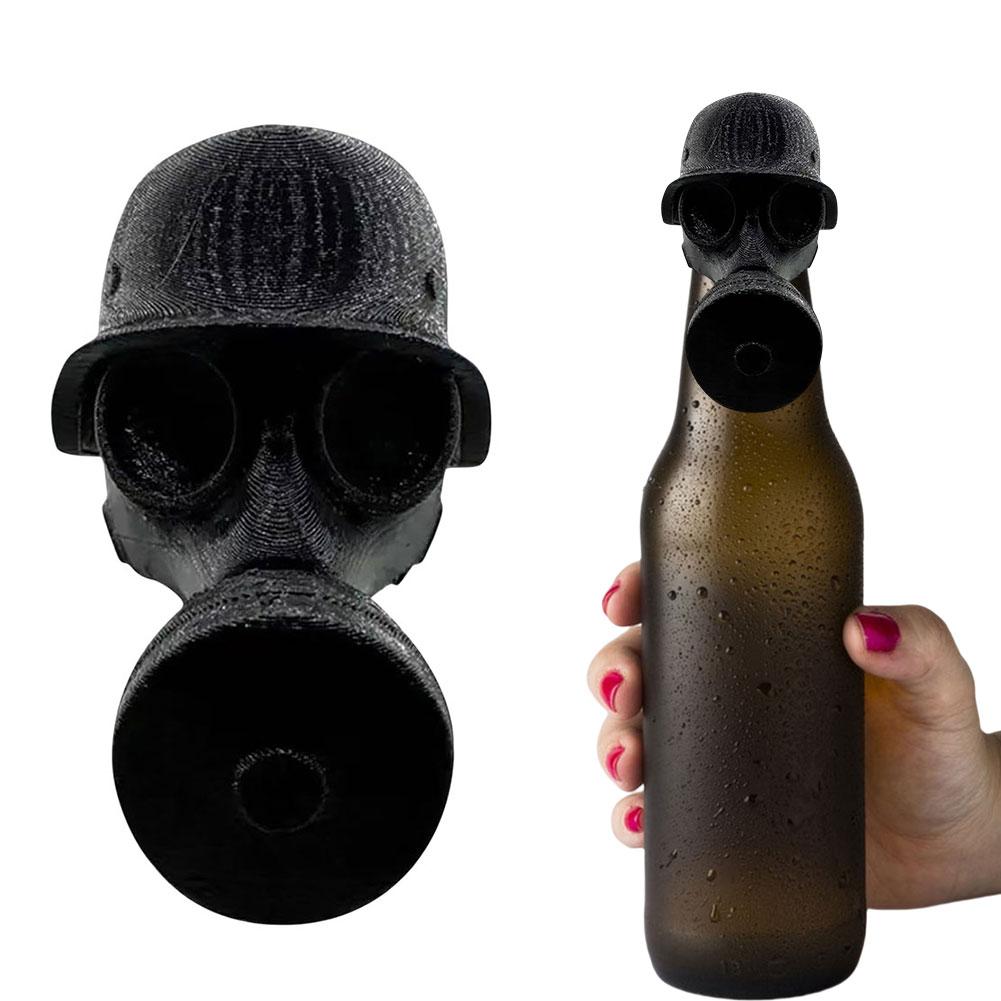 Gas Mask Beer Bottle Cap Reusable Beer Bottle Cover Beer Bottle Topper for Liquor Preservation & Dustproofing