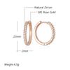 Trendy  Rose Gold Color Big Hoop Earrings For Women Luxury Natural Zircon Accessories Bride Wedding Vintage Jewelry