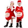 Christmas Attire For Children Vibrant Red Santa Costume With Plush Fabric