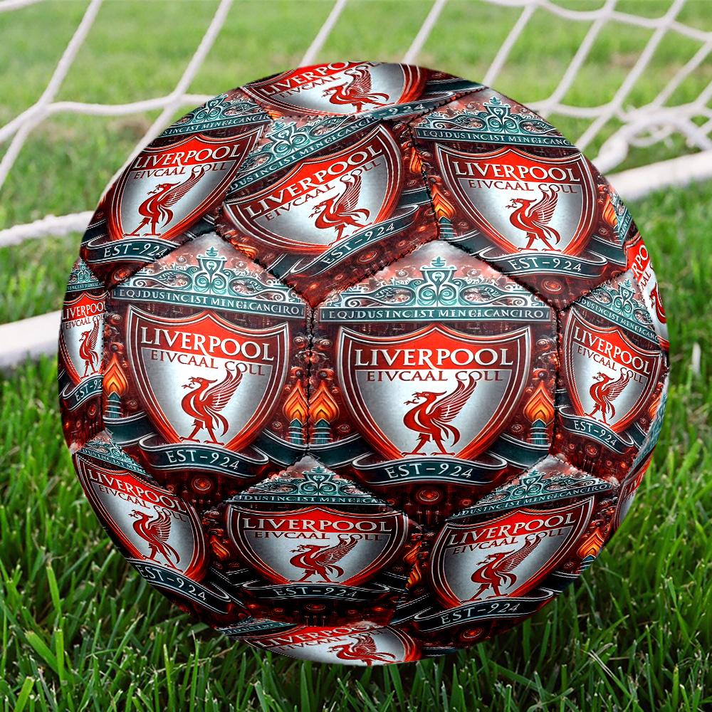Liverpool F.C. Druckgröße 5 Fußball, Standard-Spielball für Sportspiele und Mannschaftstraining, Ideales Geschenk für Fußballfans