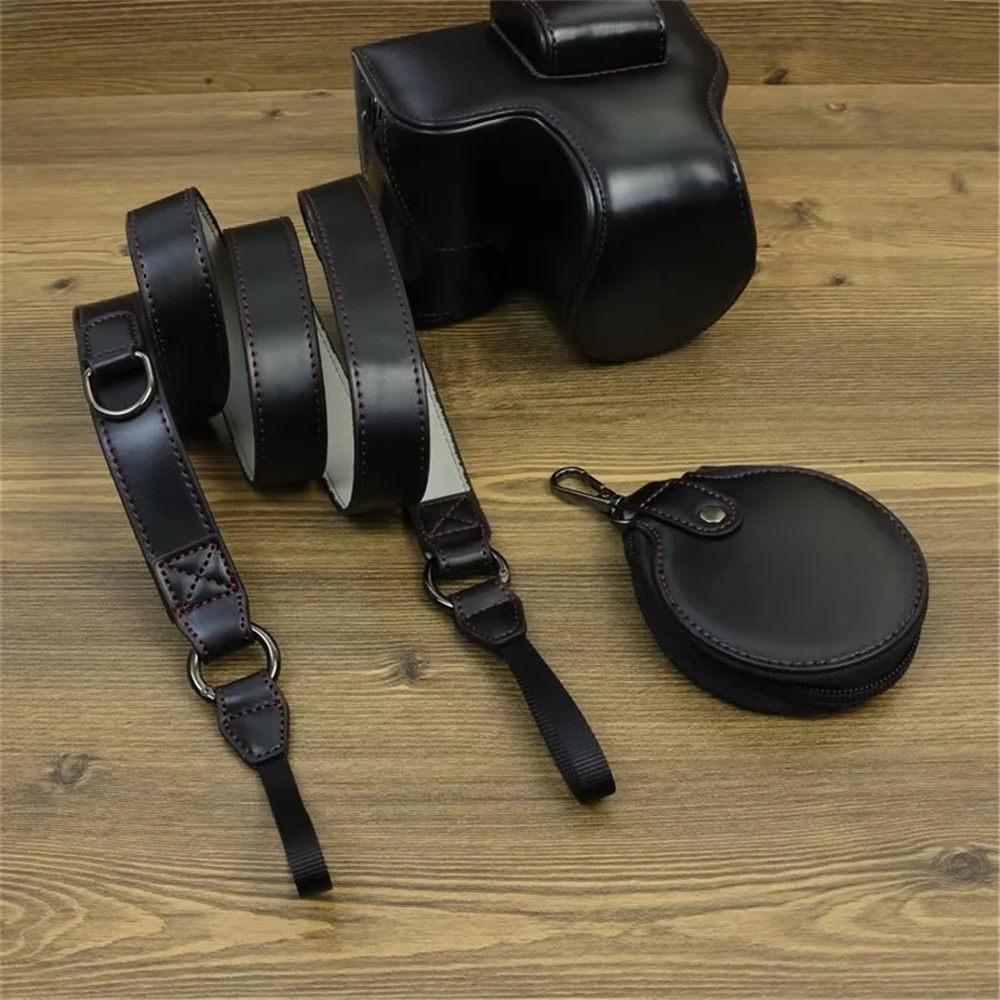 PU Leather Camera Case Bag for Fujifilm XS20 X-S20 15-45mm 15-35mm Lens With Strap Mini Case