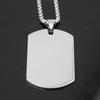 High Quality Titanium Steel Glossy Square Pendant Dog Tag Necklace Men\'s Punk Hip Hop Trend Jewelry