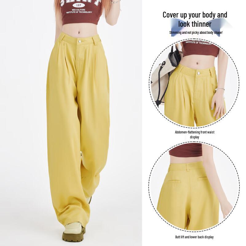 BEAUTIFUL WARDROBE Women's High-Waisted Casual Wide-Leg Pants
