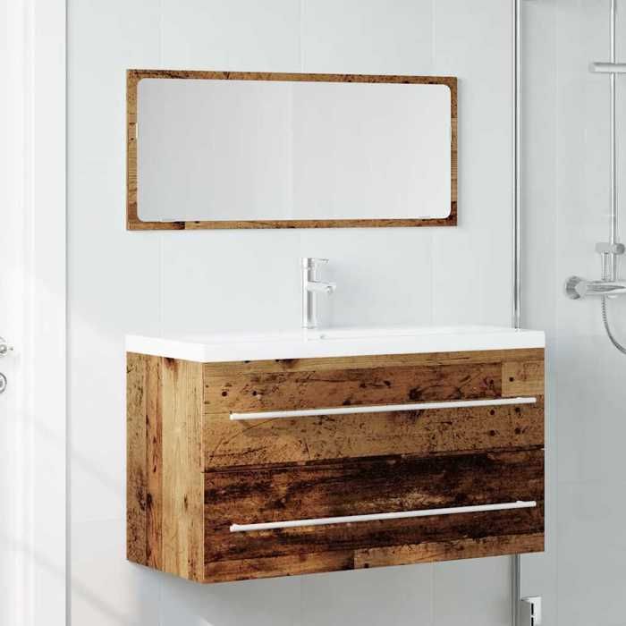 VidaXL 2 Pcs Bathroom Furniture Set Engineered Wood, Bathroom Cabinet, Bath Cabinet, Vanity Unit 856388