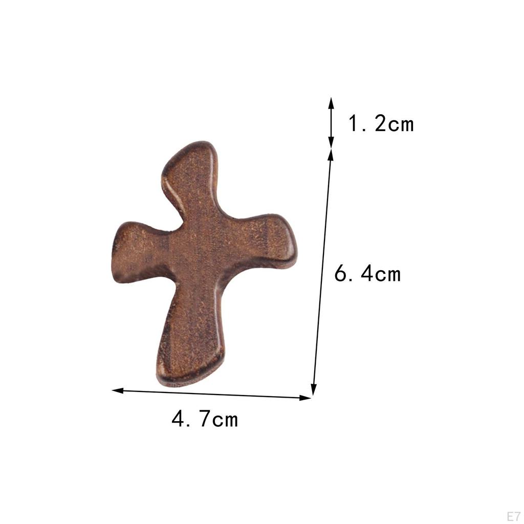 5 Pieces Wood Prayer Cross Hand Held Ornament Clinging Palm Neighbor Small Religious