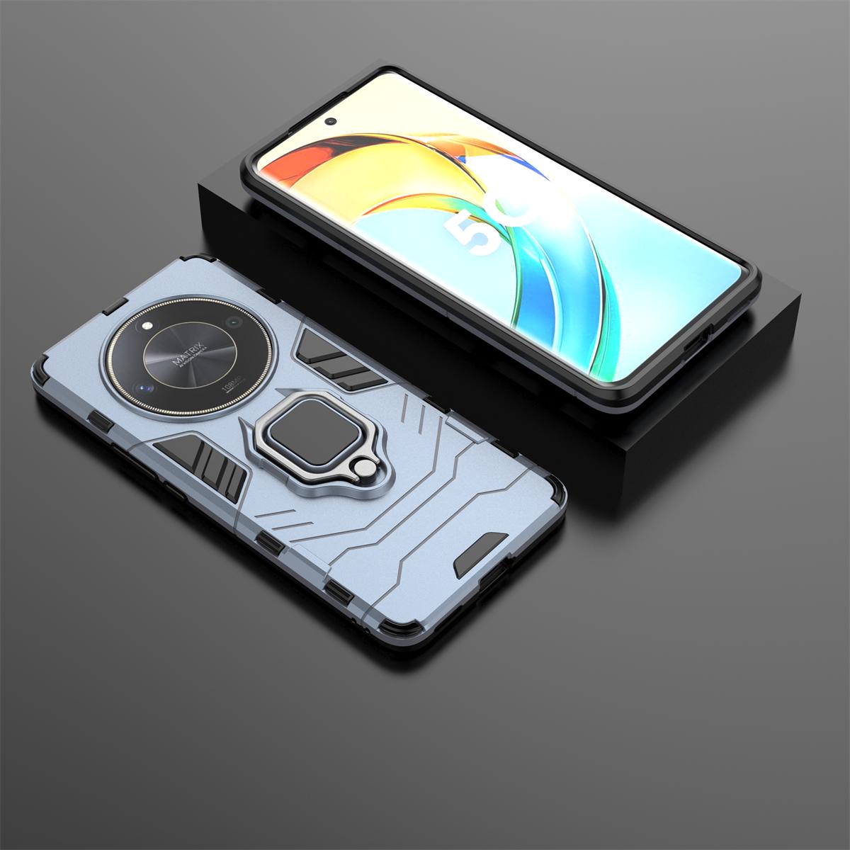 

Для Honor Magic6 lite Magic 6 lite чехол противоударный жесткий чехол-подставка для телефона с кольцом задняя крышка For Honor Magic 6 lite темно-синий