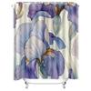 Elegant Iris Flower Pattern Shower Curtain for Home Decor - Soft Purple and Blue Floral Design Waterproof Bathroom Accessory
