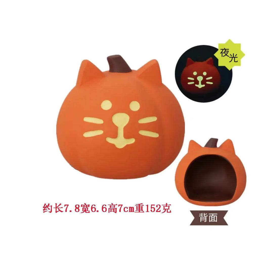 2025 Halloween Pumpkin Miniature Night light Cat Scene Props Decoration Luminous Resin Small Ornament Trendy Play Creative Gift