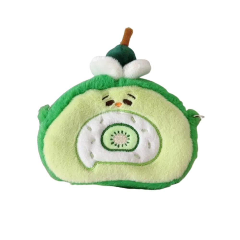 

Cake Shape Plush Crossbody Bag Soft Cartoon Shoulder Bag Casual Swiss Roll Coin Purse Children S зелёный