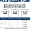 Blue and White Porcelain Floral Birds Linen Table Runner Party Decor Farmhouse Kitchen Dining Table Runner Wedding Decorations
