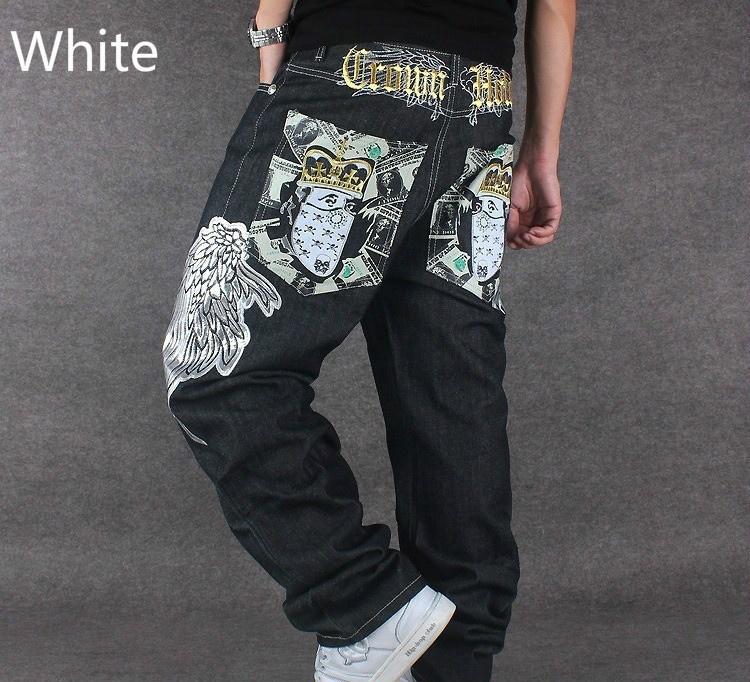 Mens Fashion Casual Loose Jeans Hip Hop 