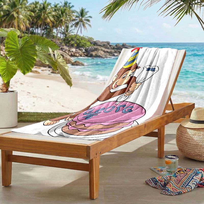 Curious George Fashion Beach Towel: Ideal for Summer Adventures Soft, Absorbent and Quick Drying Suitable for Swimming and Bathing