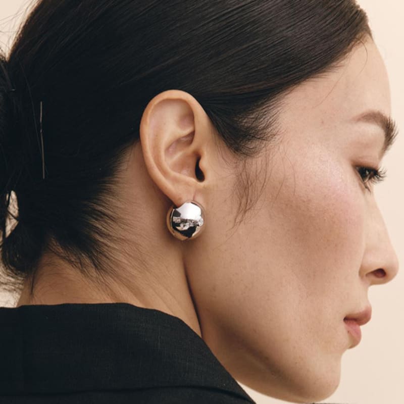 Hyeres-lor Champagne Full Moon (C) Point One-Touch Earrings L HL2E33204CBXXX