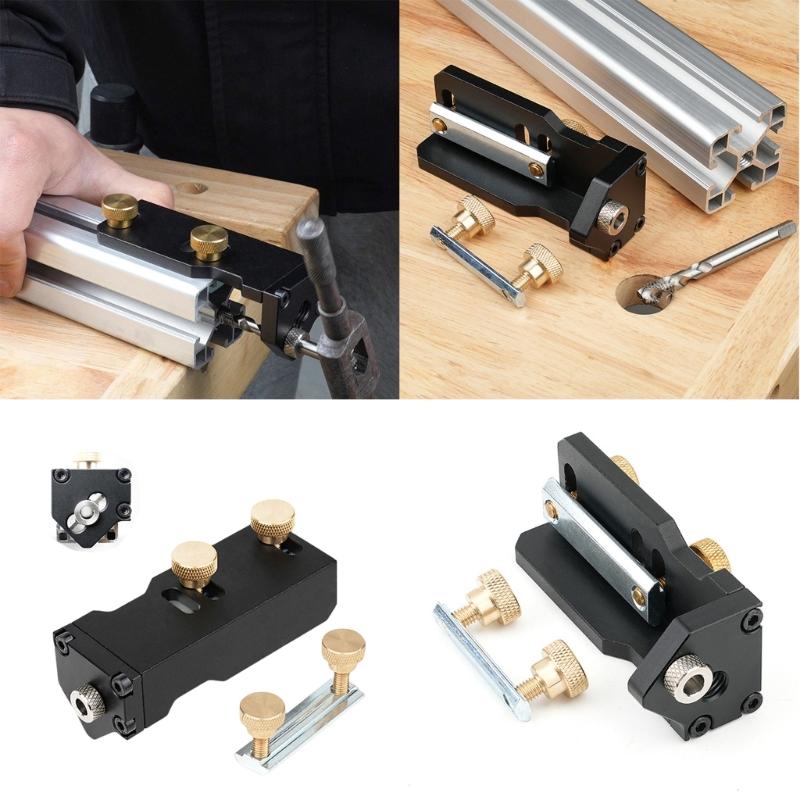 Professional Tapped Alignment Jig Tool Compatibles with 20/30/40 Aluminum Profile Internal Thread Machining Guide Tool