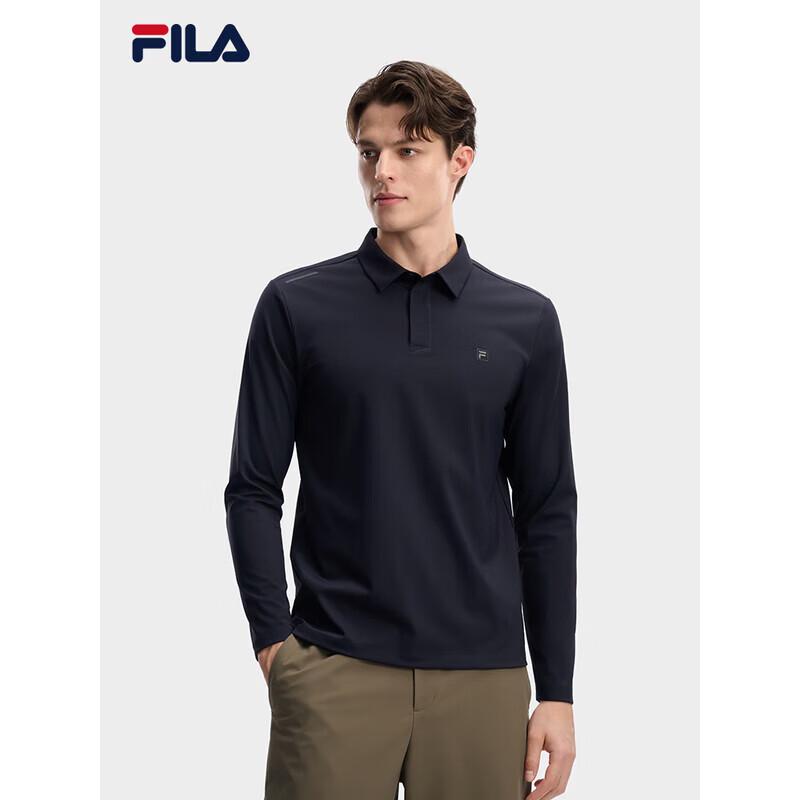FILA Men s Knit Long Sleeve Polo Shirt M