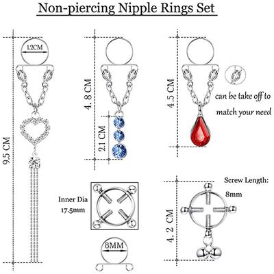 1 Par Sexy Borla Pingente Borboleta Anel de Mamilo Falso Para Mulheres Meninas Ajustável Falso Piercing de Mamilo Joia de Corpo