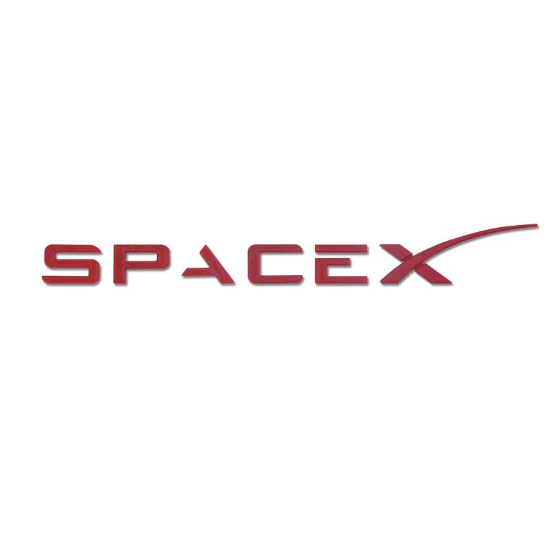 

3D Chrome Red Black Logo Space X Emblem Letters Car Trunk Badge Decal For Tesla Model Y Model 3 Space X Sticker Accessories ABS