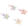 Cute Jelly Butterfly Pendant Sweet Ribbon Bow Keyring Creative Butterfly Keychain  Car Key Pendant