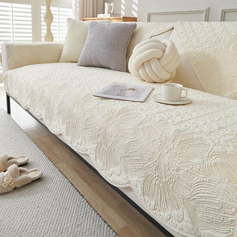 

Хлопковая подушка для дивана Круглогодичная Нейтральная Нескользящая Подушка из Чистого Хлопка Минималистичный Современный Чехол для Дивана из Высококачественной Кожи Ткань для Чехла Lucky Flower Beige 45*45 pillow case