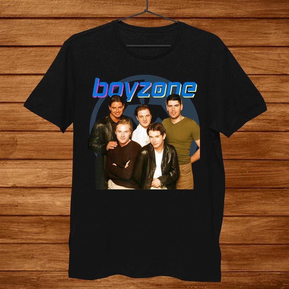 Boyzone Band Blaues Logo Kurzarm Schwarz S-234XL Herren Damen Hemd CM116