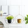 Modern Hanging Planter Geometric Iron Flowerpot with Hanging Chain Wall Ceiling Planter Hanger Houseplant Holder Pot for Indoor Outdoor Decoration
