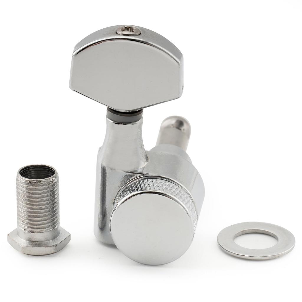 Musiclily Pro 6-Piece Single-Pin Locking Tuners, Square, for SQ Strat/Telecaster Electric Guitars, Chrome