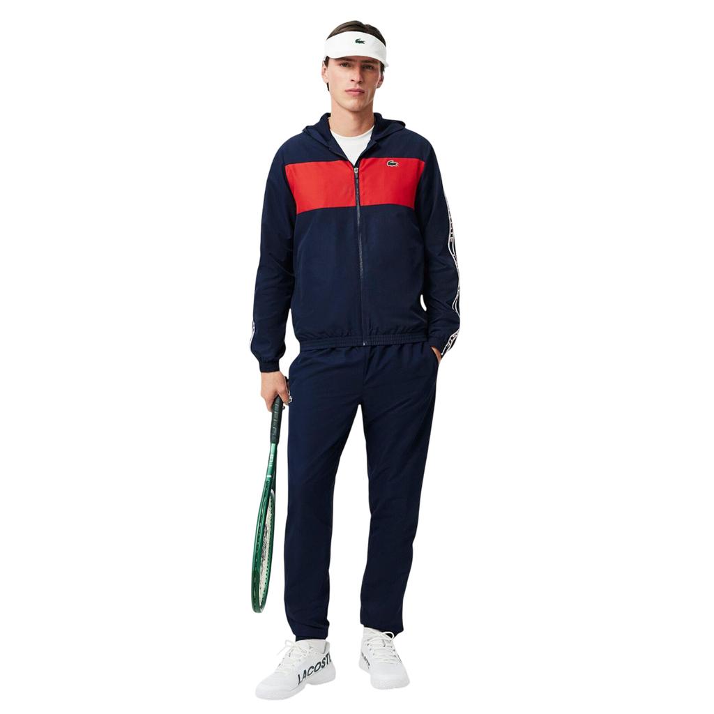 Lacoste Mens Colour Block Logo Tennis Full Zip Hoodie