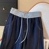 Plus Size Elastic Waist Wide-Leg High-Waisted Floor-Length Jeans for Women