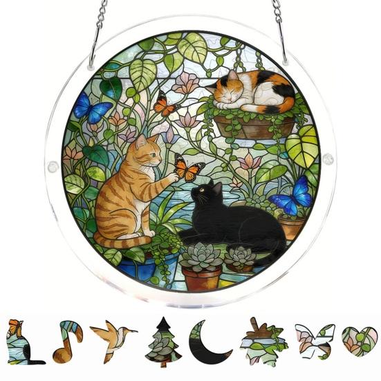 Acrylic Jigsaw Puzzle Suncatcher Kit, Stained Glass Style DIY Window Hanging Ornament for Home Decor, Gift for Women Men Mom