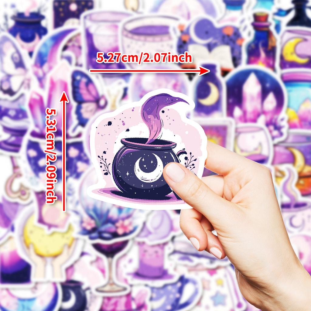 New 50 Magical Fantasy Moon Graffiti Stickers DIY Mobile Phone Case Guitar File Box Decoration