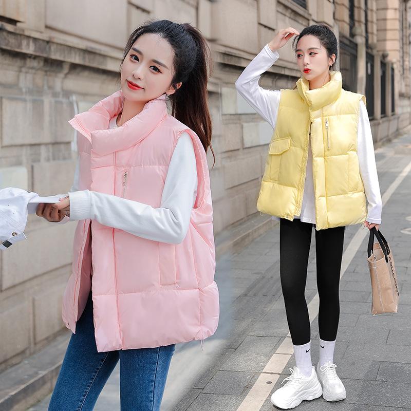 

Женская куртка-пуховик без рукавов с коротким воротником-стойкой и большим карманом, осенне-зимняя куртка-пуховик больших размеров, парки с пузырьками