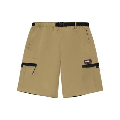 Li Ning Sports Fashion Series Color Block Waist Detail Straight Leg Shorts Men Shorts Khaki AKSS501-2