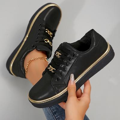 Women's Sneakers  New Fashion Comfortable Round Toe Platform Sneakers Lace-up Walking Women's Vulcanized Shoes