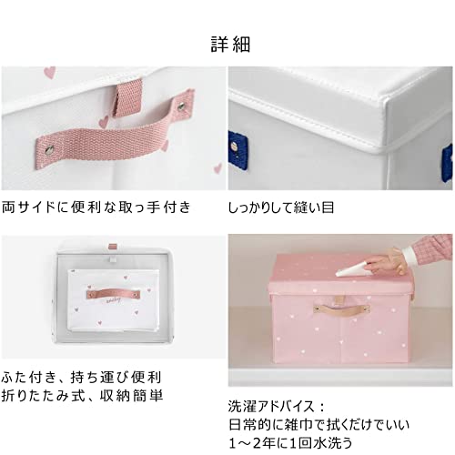 NEOVIVA SOLA Storage Box with Lid, Cute Foldable, Perfect for Toys, Clothes, and Accessories, Blue, Small