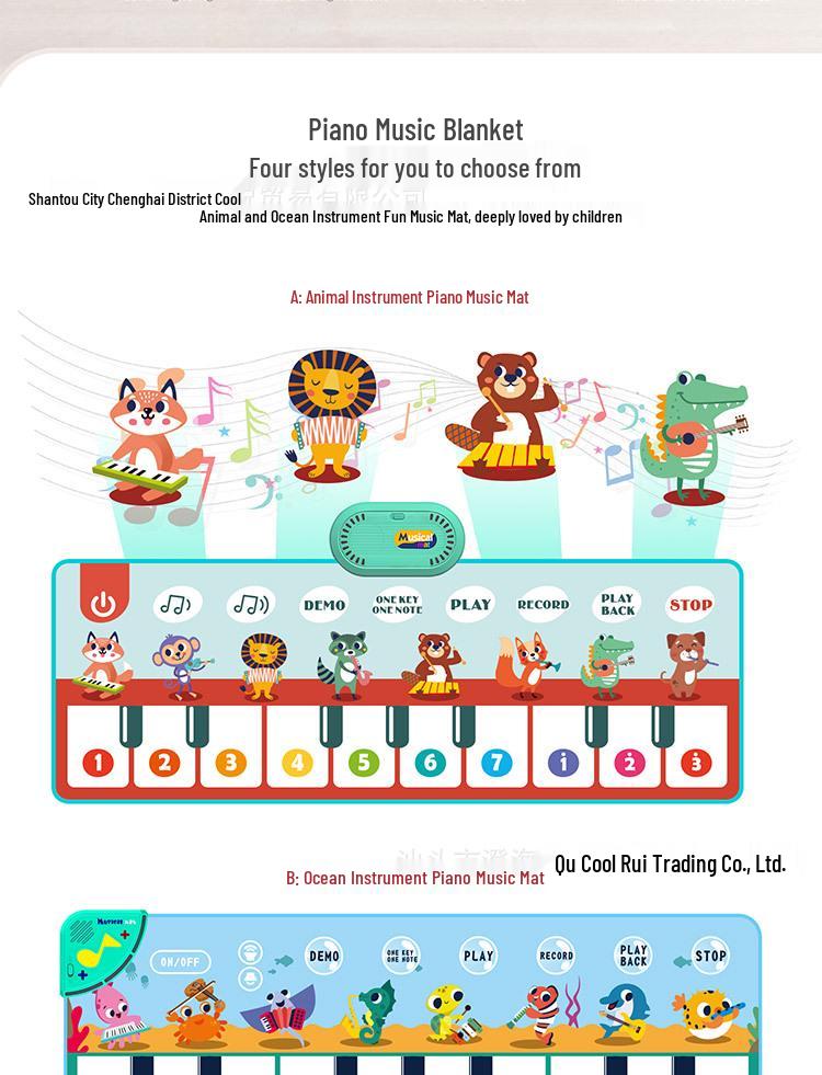 Interactive Children's Piano Mat: Educational Music Carpet for Parent-Child Play