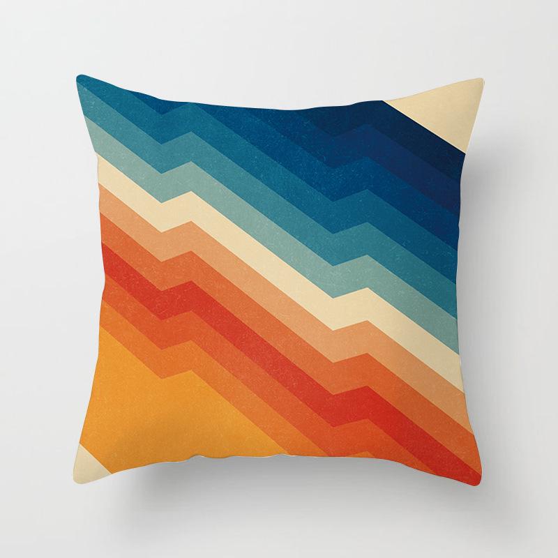 Car Waist Pillow Case Peach Leather Velvet Geometric Pattern Creative Home Polyester Pillow Case Yiwu Pillow