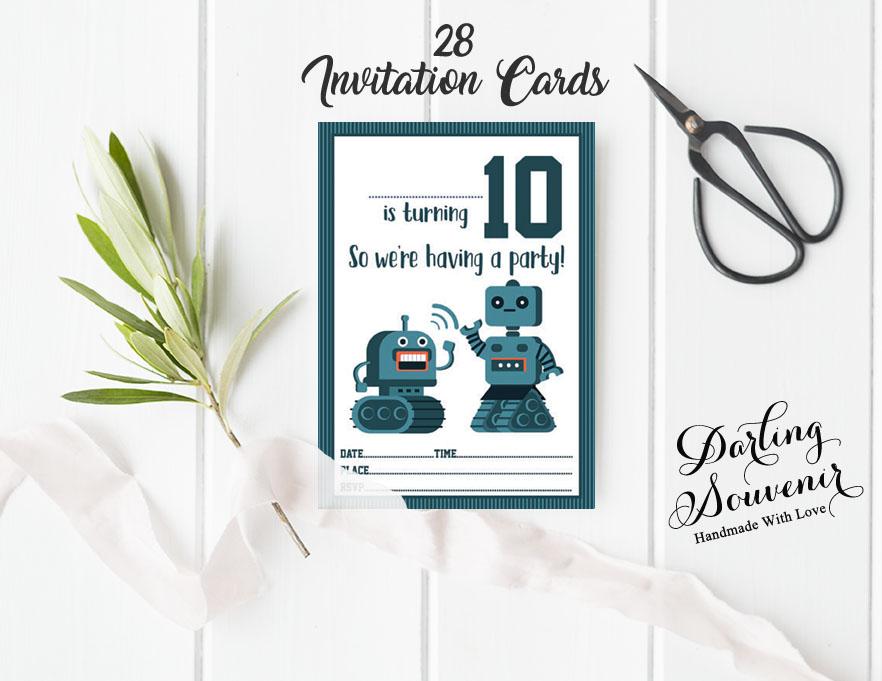 Darling Souvenir Hvit bursdagsinvitasjonskort 28 stk Fyll eller skriv inn tomme invitasjoner Utskrivbare festrekvisita 5 x 7 tommer