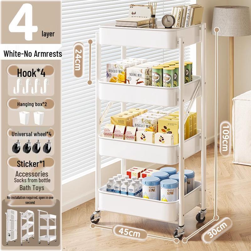 Kompaktes mehrschichtiges Lagerregal für Küche, Bad, Schlafzimmer, Bücher, Spielzeug und Snacks