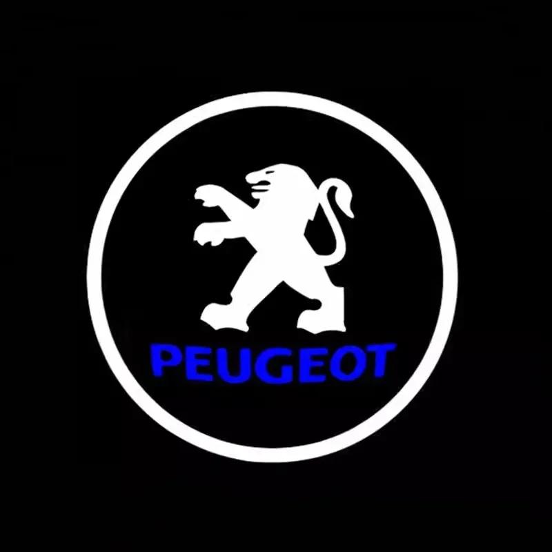 

2026 Hot Car Sticker 2pcs Car Door HD Projector Lamp LED Decoration Atmosphere Light For Peugeot 408 4008 308 3008 Rifter 5008 5