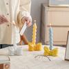 Creative Bow Ceramic Candlestick Candle Holder Cartoon Ribbon Bow Desktop Storage Container Home Decoration Accessories