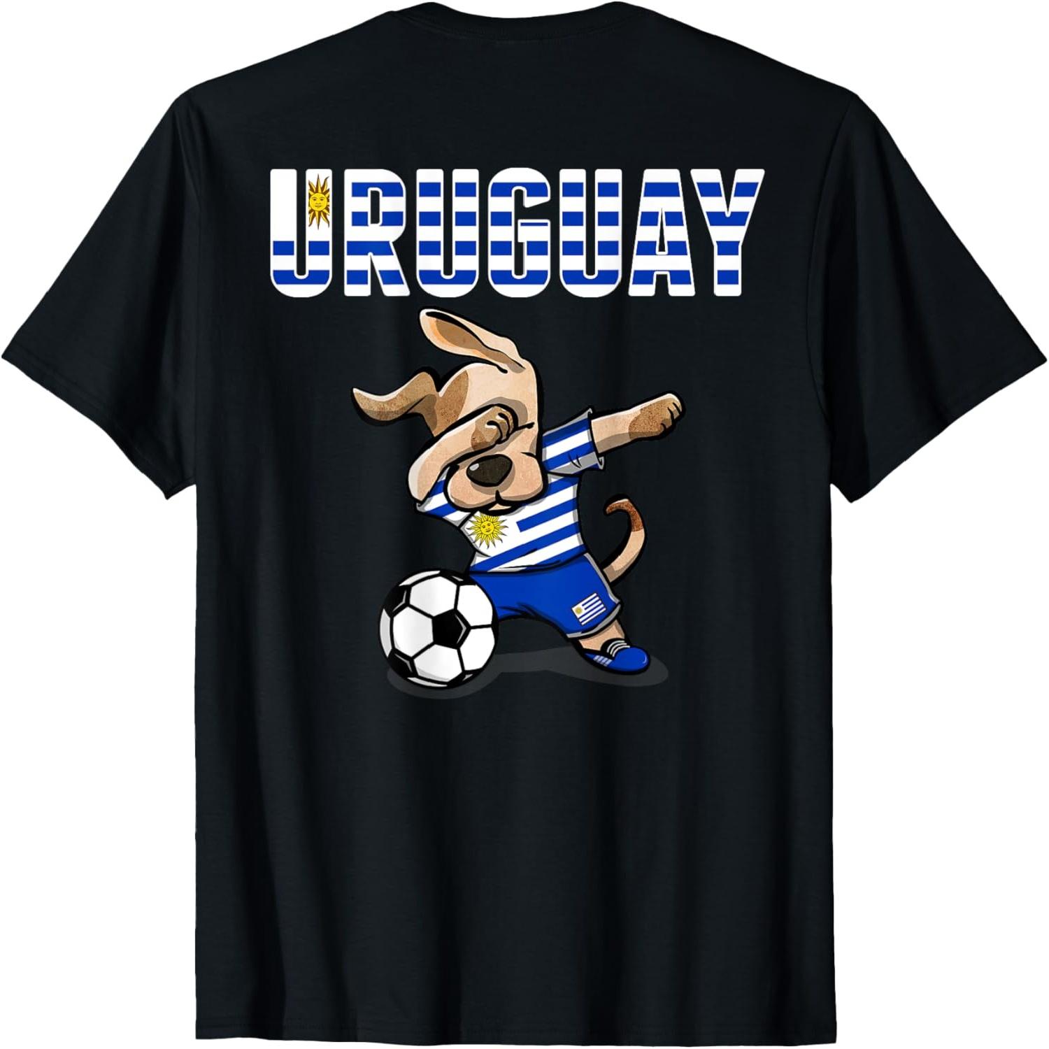 Dabbing Dog Uruguay Soccer Lovers Jersey Uruguayan Football T-Shirt for Men Women Kids S