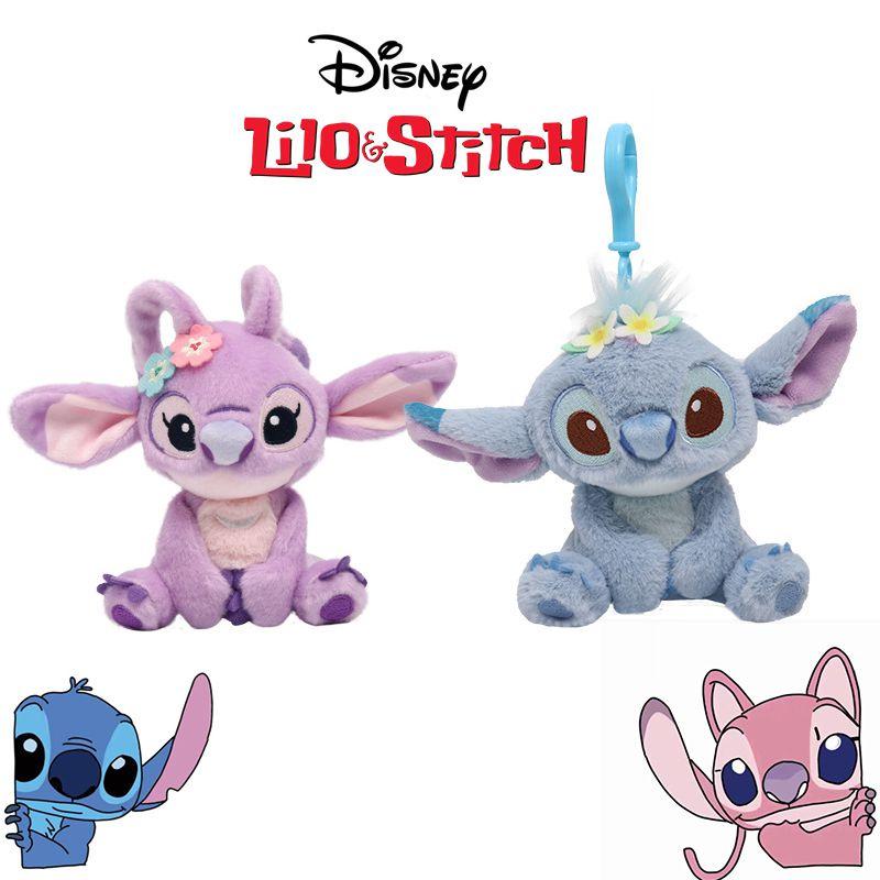 Kuscheliger Disney Lilo Stitch 3,9 Zoll Angel Plüsch-Schlüsselanhänger Weiche Stoffpuppe Kinder Weihnachtsgeschenk