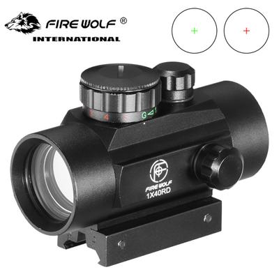 FIRE WOLF 1x40 Hunting Scope Tactical Red Dot Red Green Crosshair 11mm/20mm Mounting Rail Scope